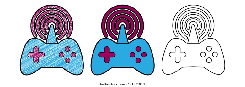 online game icon design vector with texture. editable outline for other style