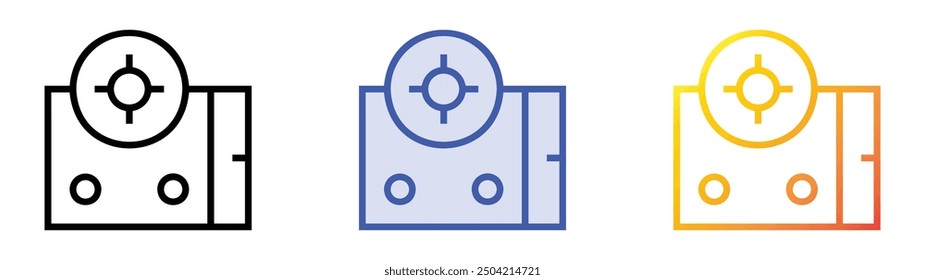 online game icon. Linear, Blue Fill and Gradient Style Design Isolated On White Background