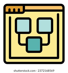 Online game icon outline vector. Chess story. Tournament board color flat
