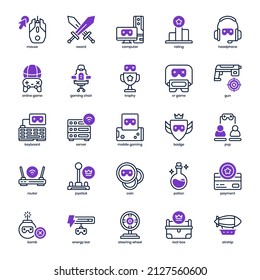 Paquete de iconos de juego en línea para tu diseño de sitio web, logotipo, aplicación, interfaz de usuario. Icono de Juego en línea Diseño sólido de línea mixta. Ilustración gráfica vectorial y trazo editable.
