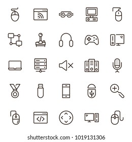 Online game icon set. Collection of high quality black outline logo for web site design and mobile apps. Vector illustration on a white background.