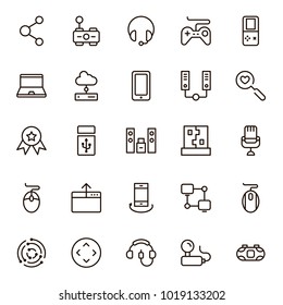 Online game icon set. Collection of high quality black outline logo for web site design and mobile apps. Vector illustration on a white background.