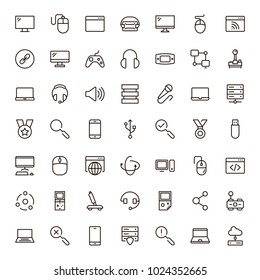 Online game icon set. Collection of high quality black outline logo for web site design and mobile apps. Vector illustration on a white background.