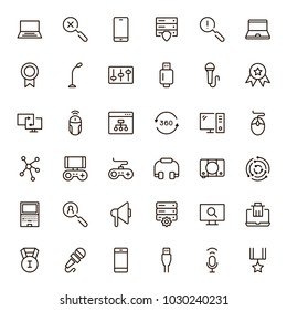 Online game icon set. Collection of high quality black outline logo for web site design and mobile apps. Vector illustration on a white background.