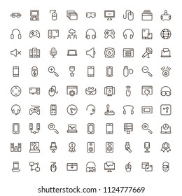 Online game icon set. Collection of high quality black outline logo for web site design and mobile apps. Vector illustration on a white background.