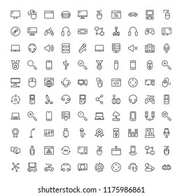 Online game icon set. Collection of high quality black outline logo for web site design and mobile apps. Vector illustration on a white background.