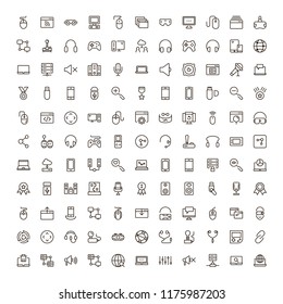 Online game icon set. Collection of high quality black outline logo for web site design and mobile apps. Vector illustration on a white background.