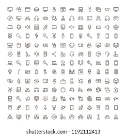 Online game icon set. Collection of high quality black outline logo for web site design and mobile apps. Vector illustration on a white background.
