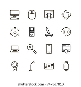 Online game icon set. Collection of high quality black outline logo for web site design and mobile apps. Vector illustration on a white background.