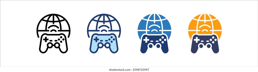 Online Game Icon Set Multiple Style Collection