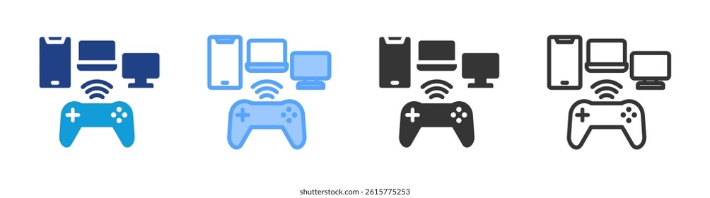 Online Game icon set multiple style collection