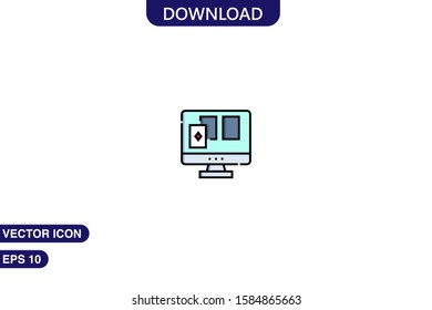 Online game icon in trendy flat style isolated on white background vector illustration