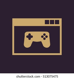 Online game icon. vector design. gaming, game symbol. web. graphic. JPG. AI. app. logo. object. flat. image. sign. eps. art. picture - stock vector