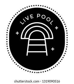 Online game logo, live pool stamp icon 