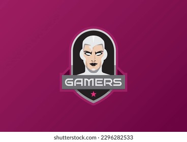 Online Game Logo User Female Head