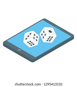 Online game in mobile, dice game icon