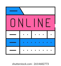 online game monitoring line icon vector. online game monitoring sign. isolated symbol illustration