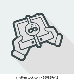 Online game play - long shadow icon