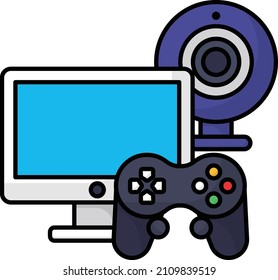 Online Game Playing Devices Vector Icon Design, E-sports or mind sport Symbol, Digital sports Equipment Sign, Video games hardware Stock illustration