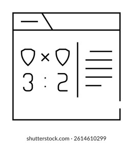 online game score line icon vector. online game score sign. isolated contour symbol black illustration