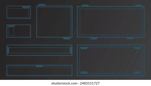 Online game, video streaming frame layout. Modern futuristic frame line