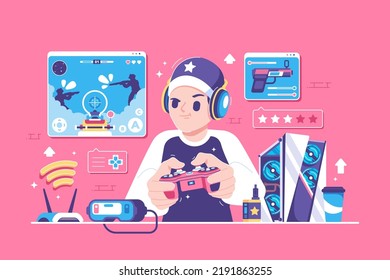 online gaming concept illustration design