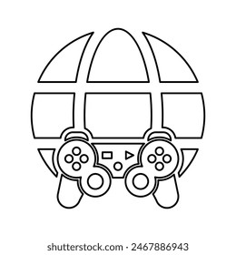 Online-Gaming-Symbol Line Vektorgrafik Grafiken