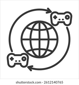 Online Gaming Icon Vector Illustration Outline