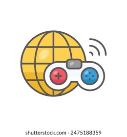Online Gaming vector icon with whitebackground vector stock illustration