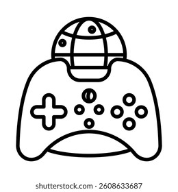 Online Gaming Vector Line Icon Design