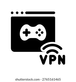 Online Gaming VPN Browser Interface Vector Design For Secure Playing