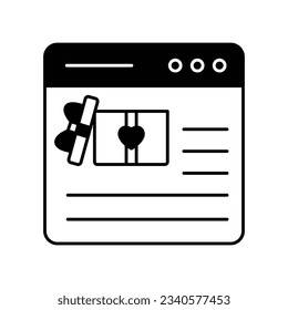 Online gift Glyph Vector Icon that can easily edit or modify

