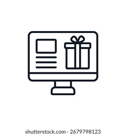 online gift icons. Simple vector icons With Background. Flat style design