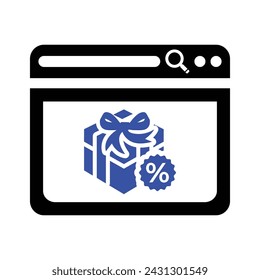 Online Gift Offer Icon, Vector graphics