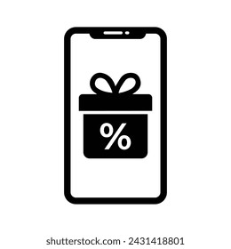 Online-Geschenk-Angebot-Symbol, Vektor-Grafiken Illustrationen 