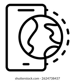 Online global data icon. Outline Online global data vector icon for web design isolated on white background