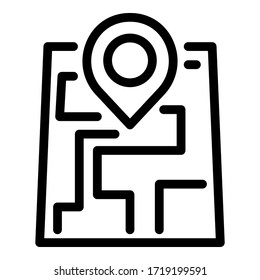 Online gps map icon. Outline online gps map vector icon for web design isolated on white background