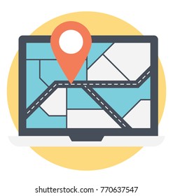 
Online GPS Navigation Flat Icon
