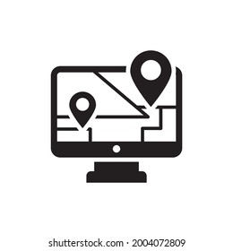 Online Gps vector solid icon. Location and Navigation symbol eps 10 file