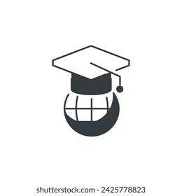 Online graduate icon, Online graduate vector illustration