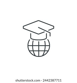 Online graduate icon, Online graduate vector illustration