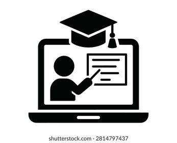 Online graduation ceremony with virtual diploma presentation on laptop screen
