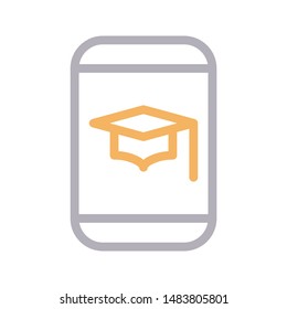 online graduation colour line vector icon