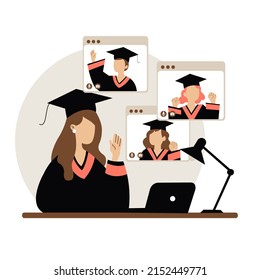 online graduation diploma classmates laptop