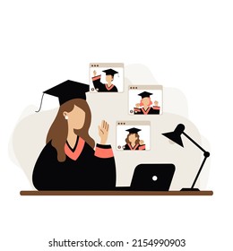 online graduation diploma classmates laptop