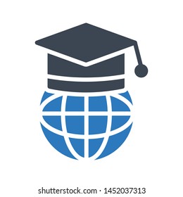 online graduation glyph colour vector icon