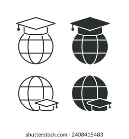 Online graduation icon. Illustration vector