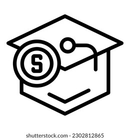 Online graduation icon outline vector. Lesson school. Class learn