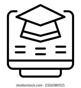 Online graduation icon outline vector. Exam test. Study quiz