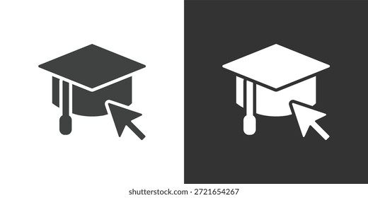 Online Graduation Registration icon. Solid glyph series icon